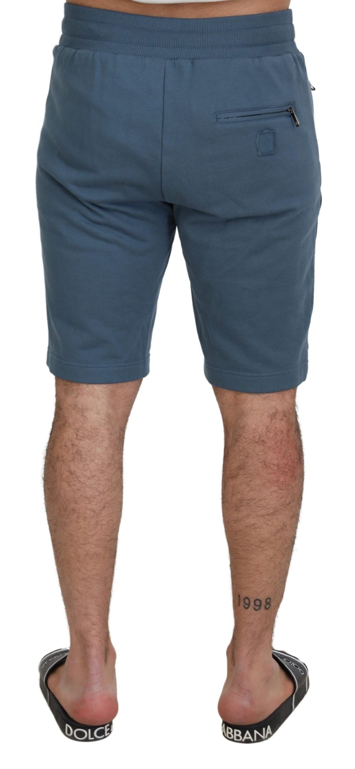 Blauwe katoenen Bermuda casual herenshorts