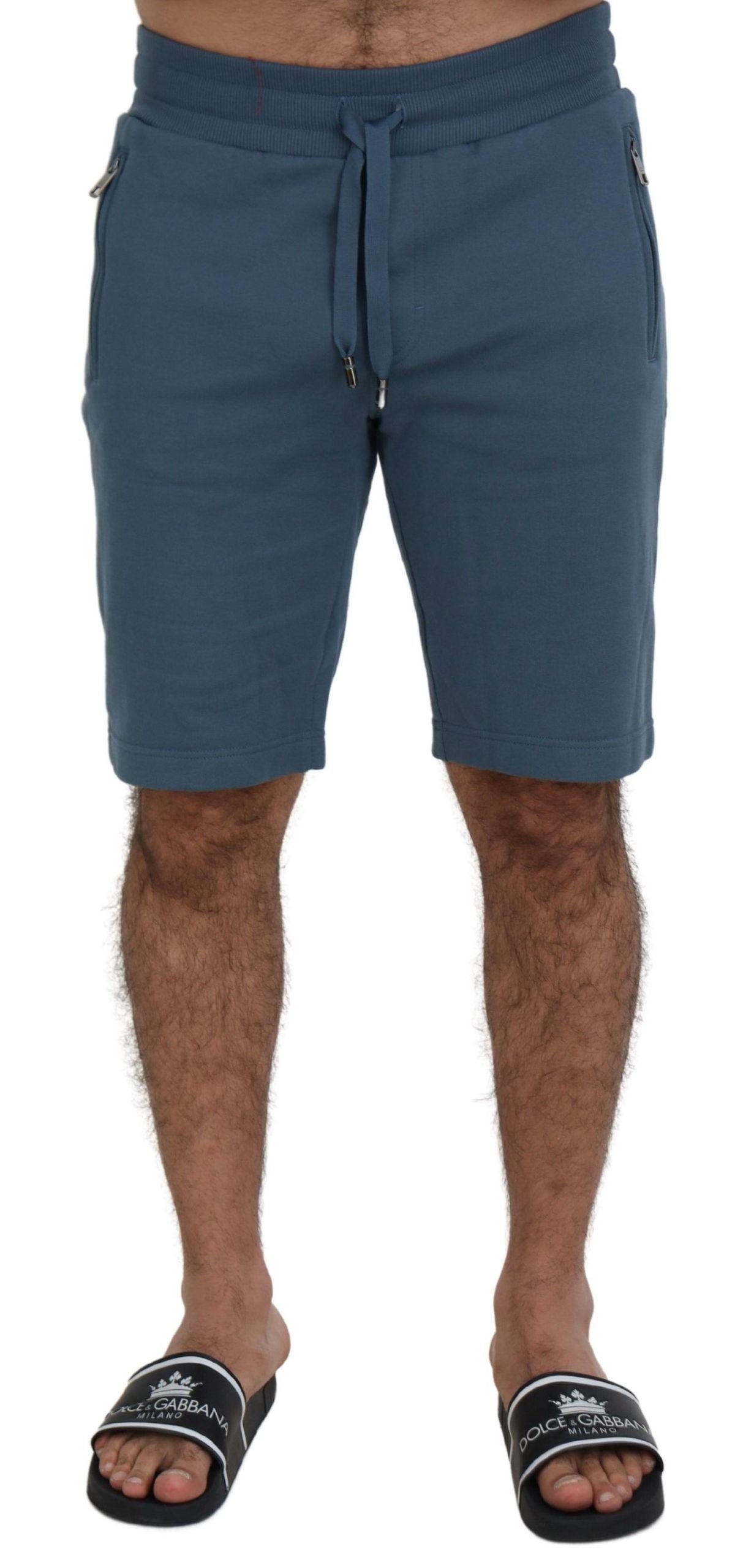Blauwe katoenen Bermuda casual herenshorts