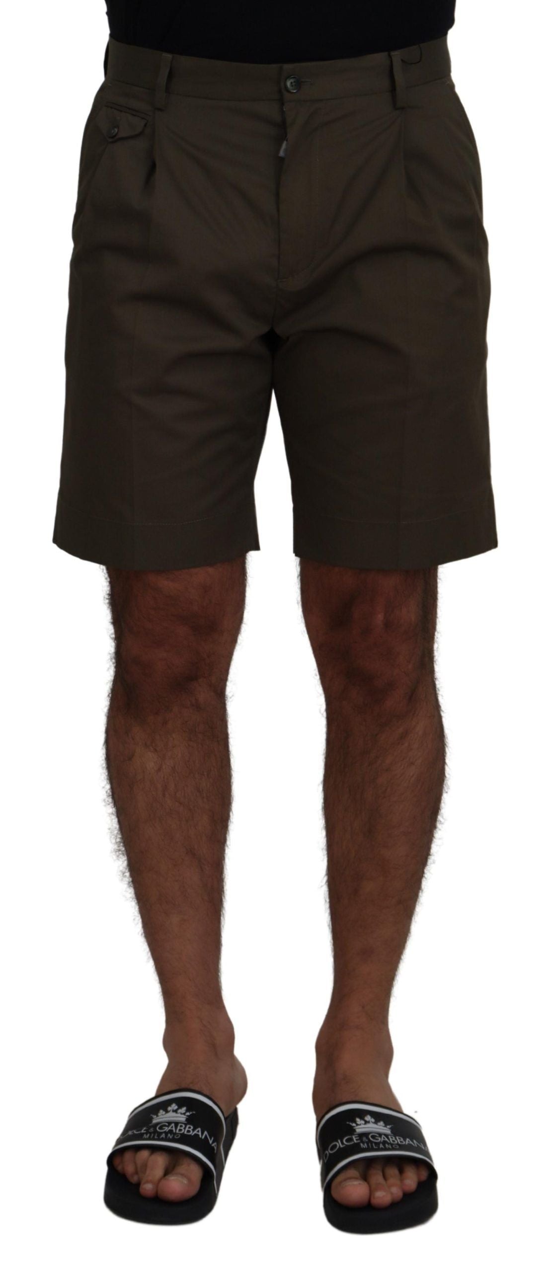 Groene chino's katoenen casual shorts