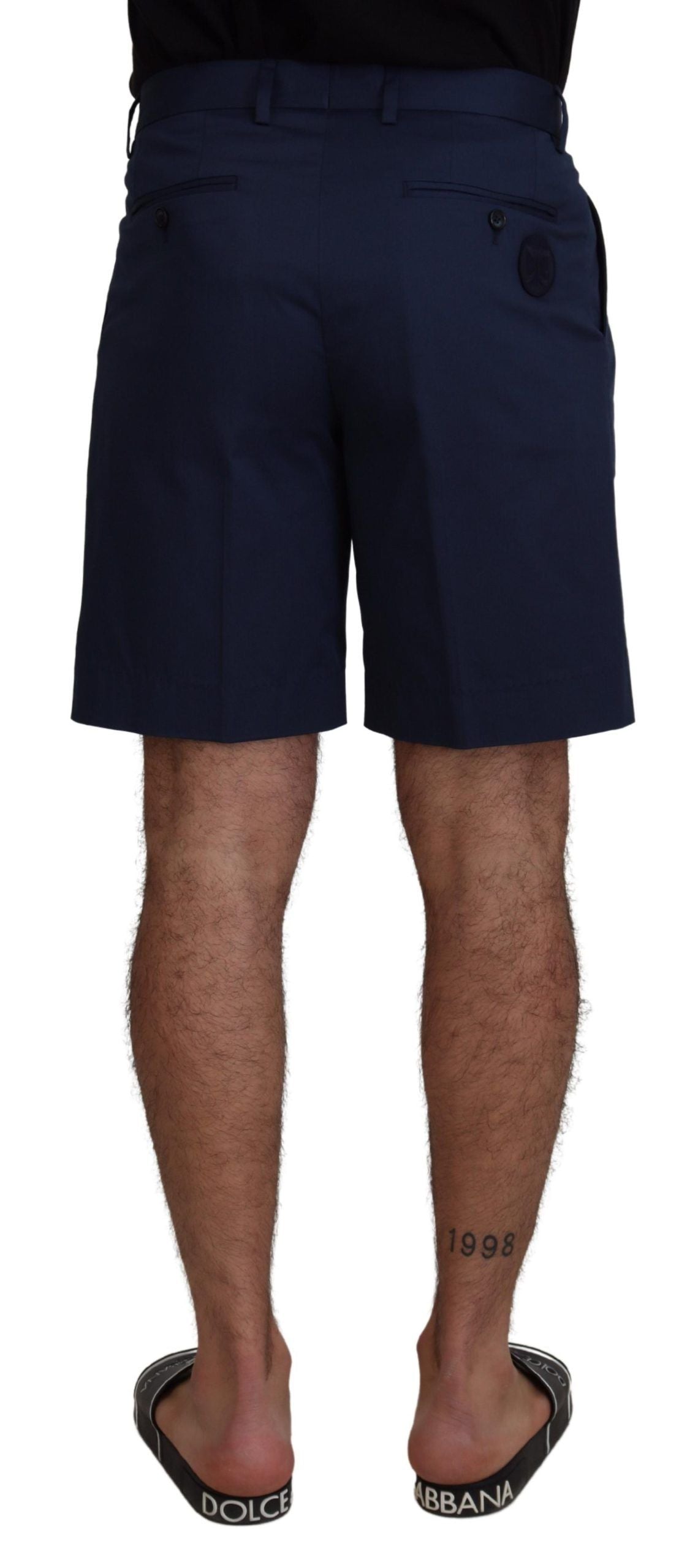 Blauwe chino's, katoenen stretch, casual shorts