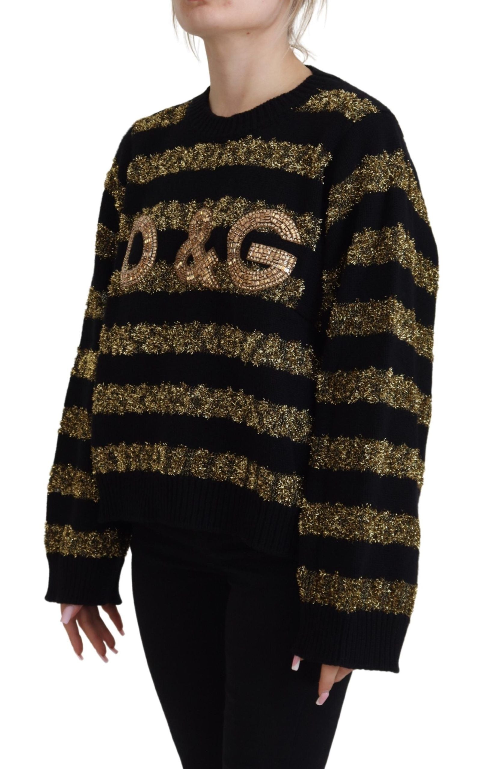 Zwartgouden D&amp;G kristal kasjmiertrui