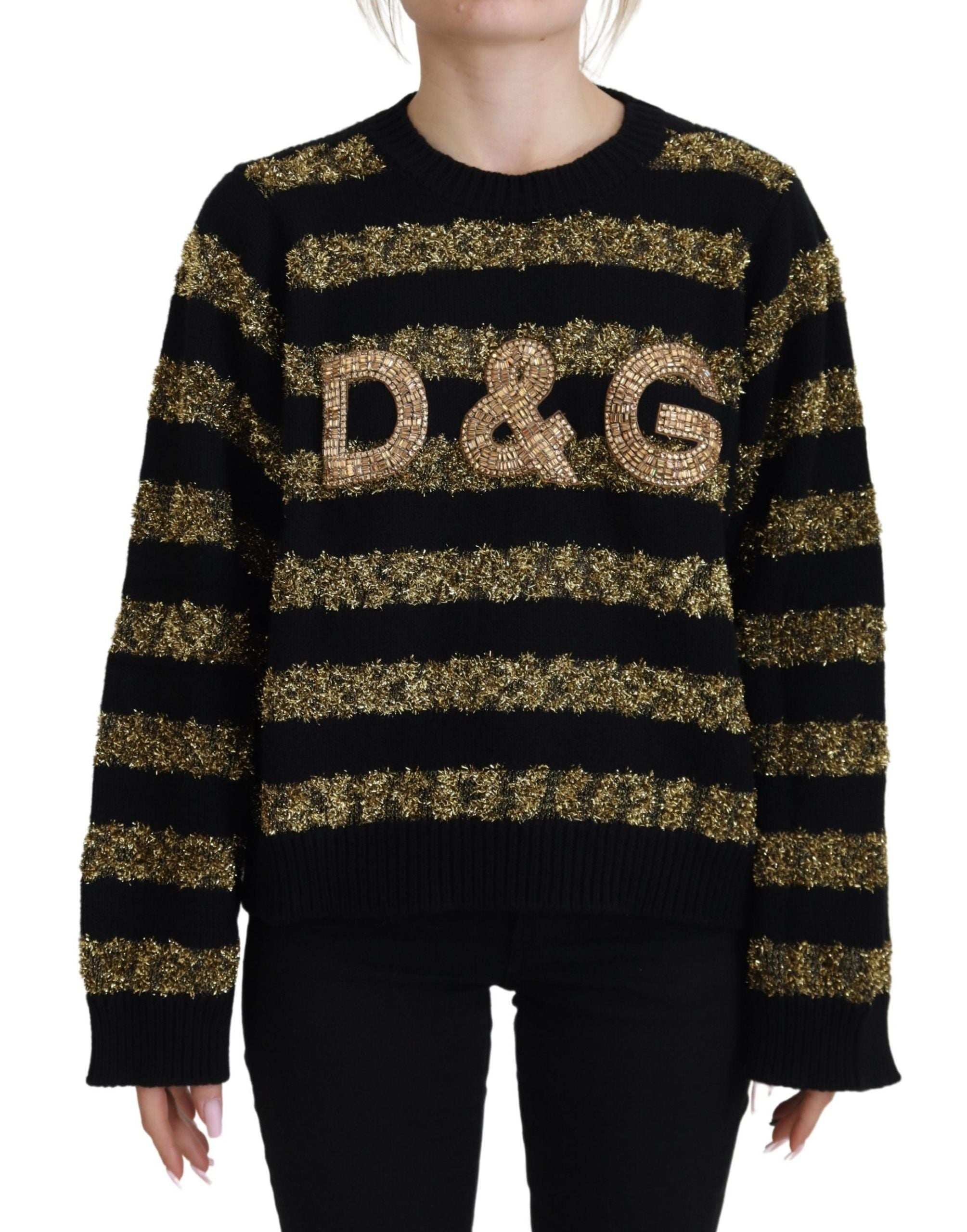 Zwartgouden D&amp;G kristal kasjmiertrui