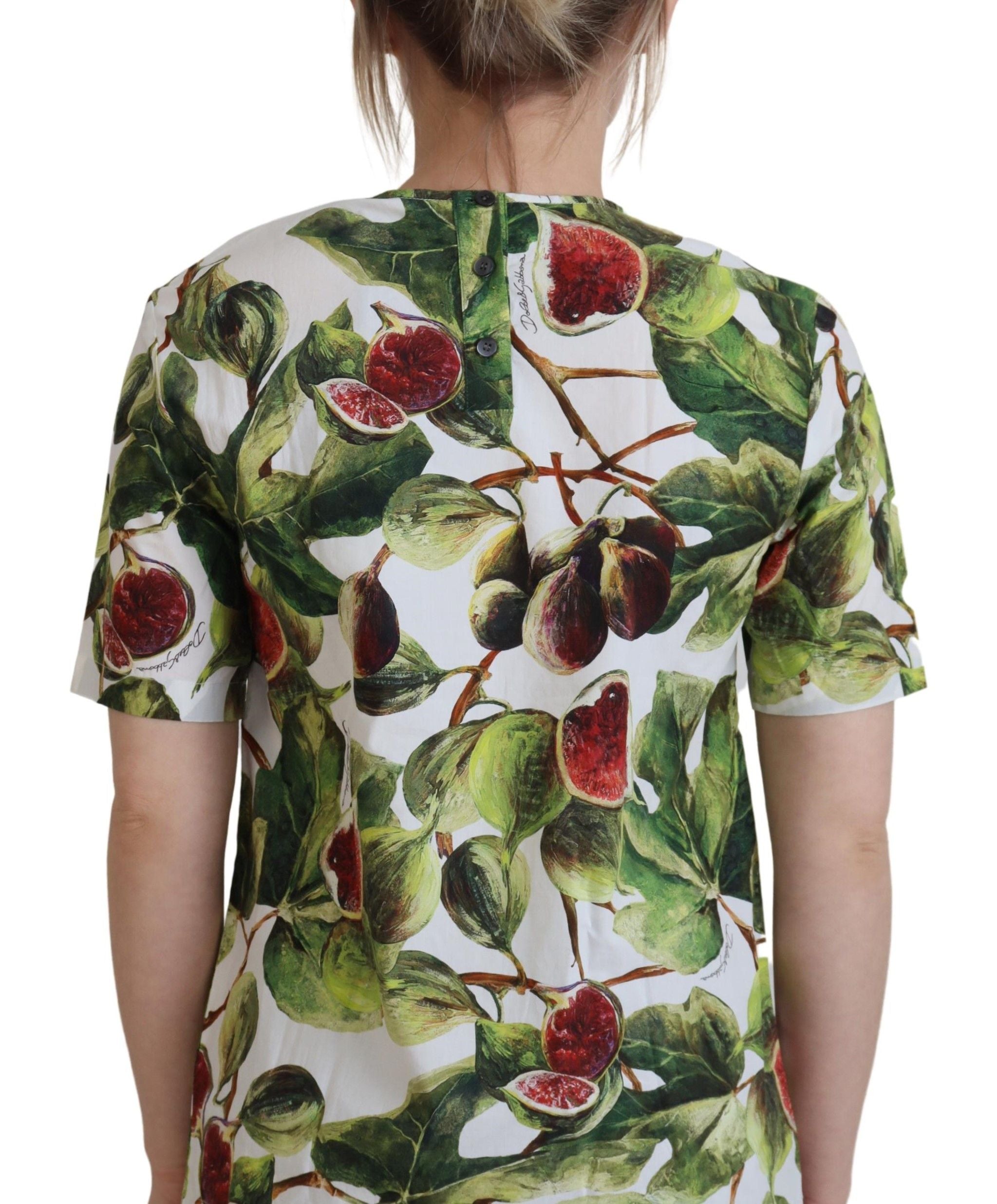 Blouse met ronde hals en katoenen top, fruit T-shirt