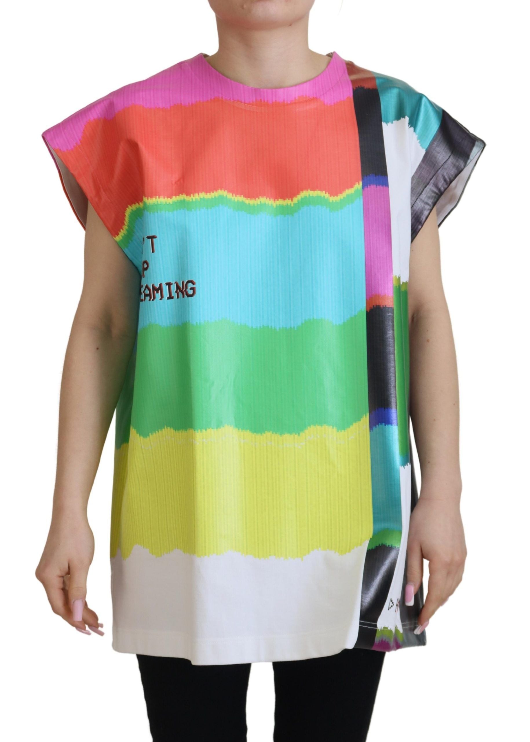 Multicolor TV Print Blouse Katoenen T-shirt