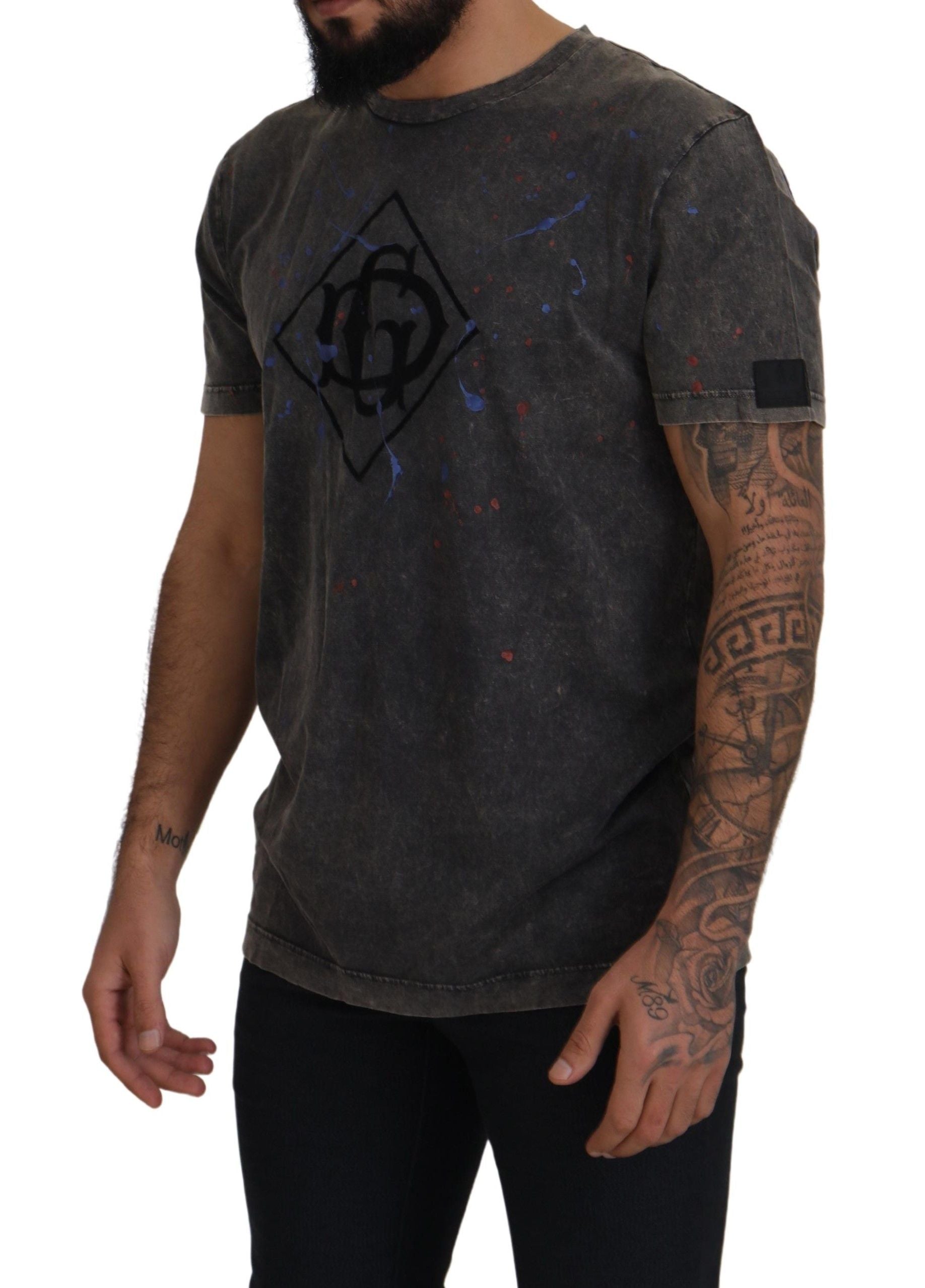 Grijs verkleurd DG-logo T-shirt