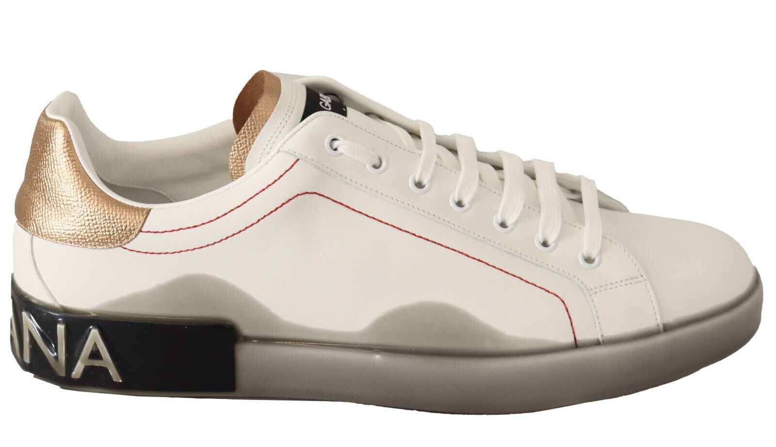 Witte gouden leren lage sneakers casual schoenen