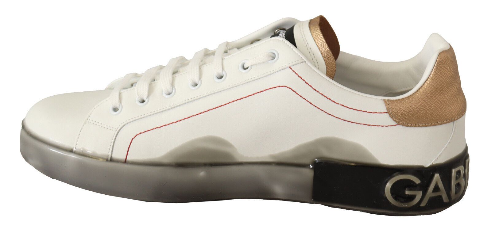 Witte gouden leren lage sneakers casual schoenen