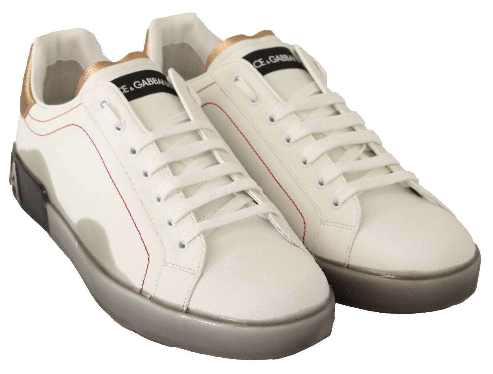 Witte gouden leren lage sneakers casual schoenen