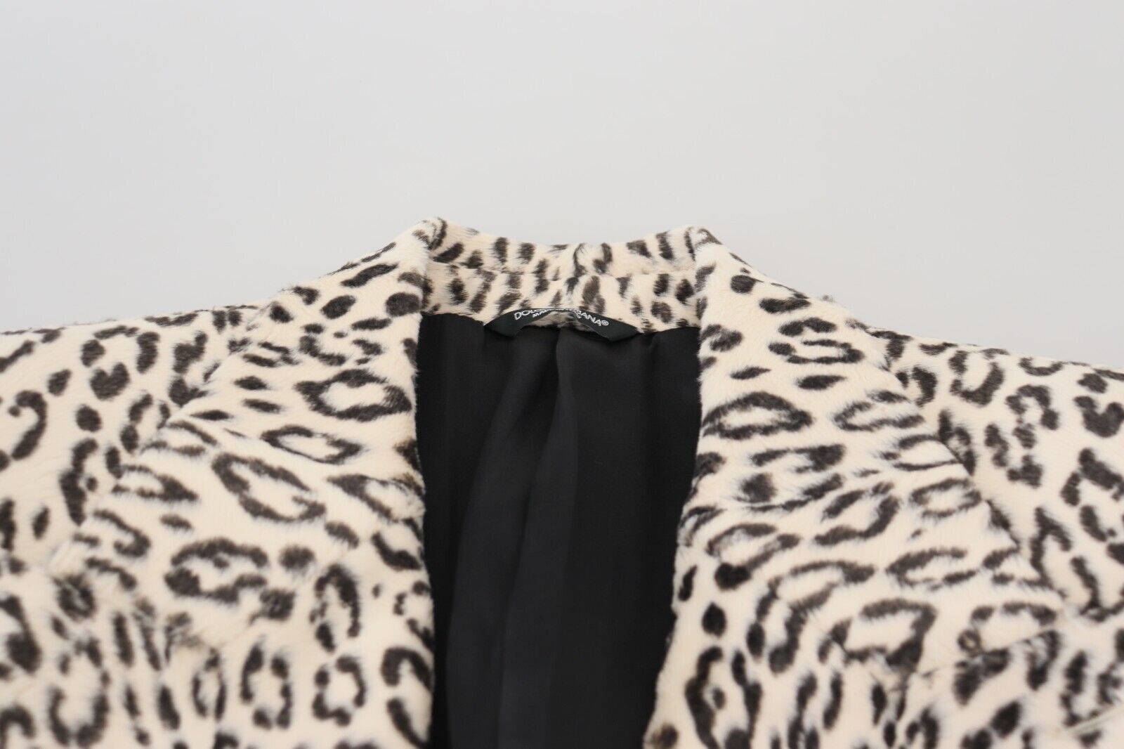 Witte luipaard enkelrijsjas blazer
