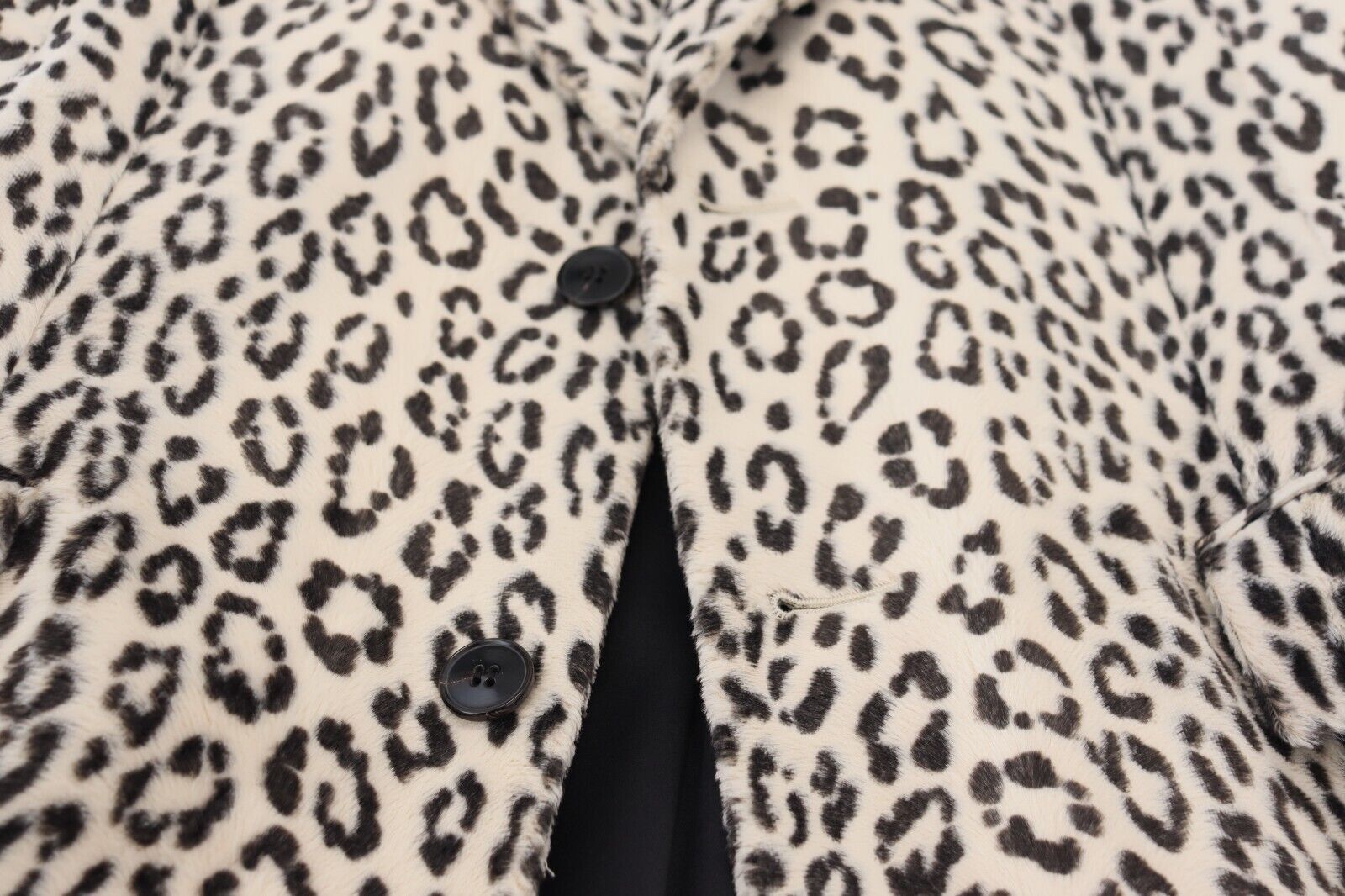 Witte luipaard enkelrijsjas blazer