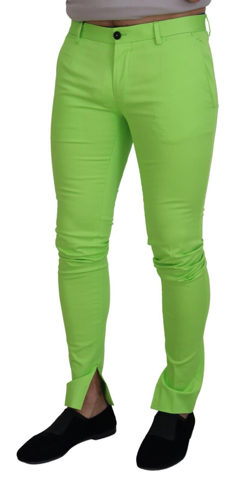 Lichtgroene katoenen skinny herenbroek