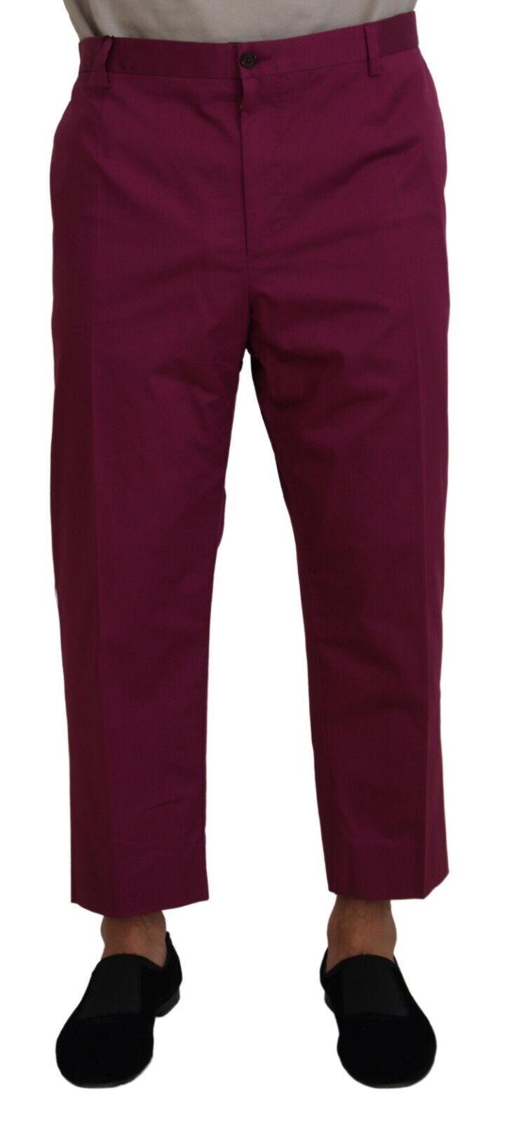 Magenta katoenen DG-broek met logozak