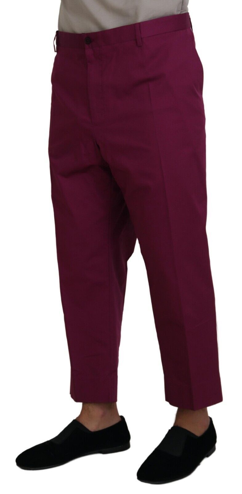 Magenta katoenen DG-broek met logozak