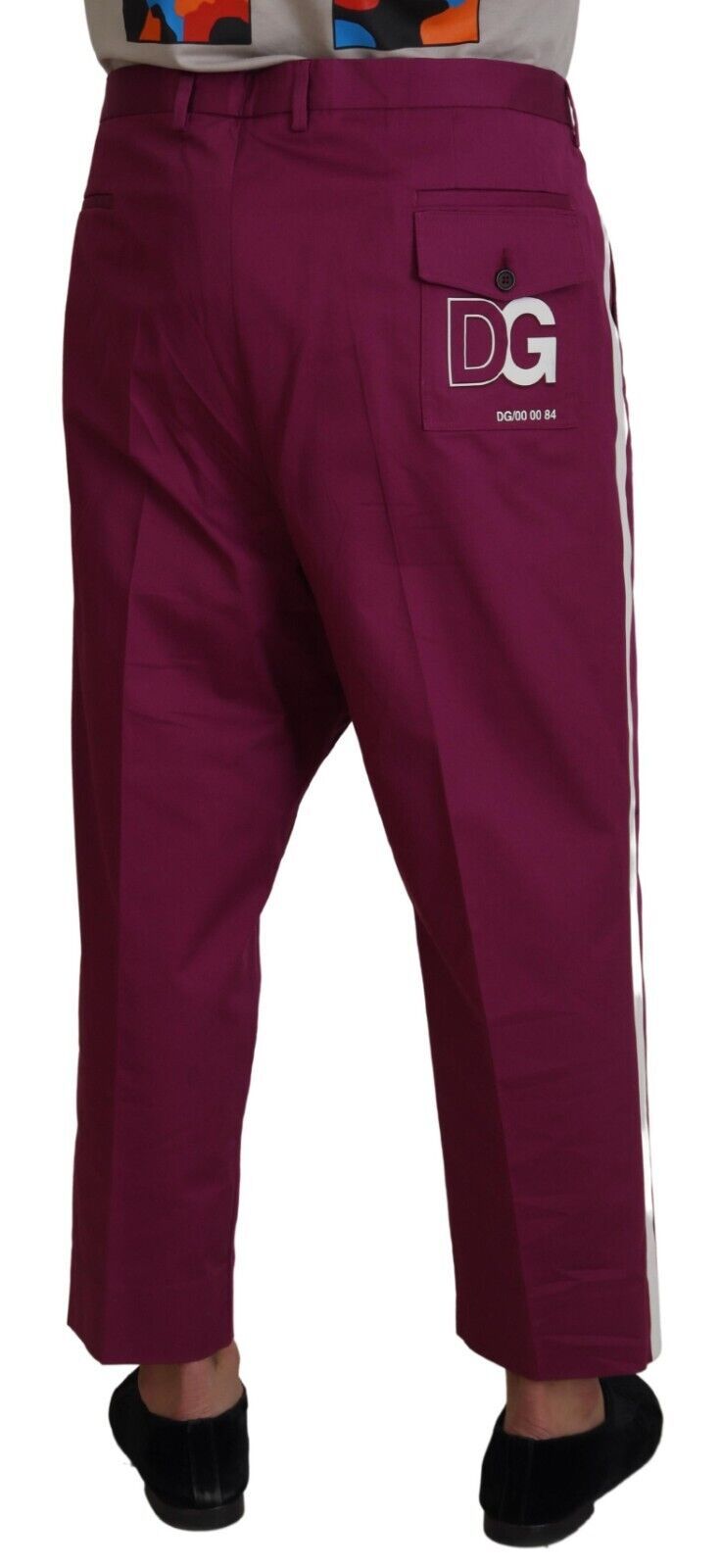 Magenta katoenen DG-broek met logozak