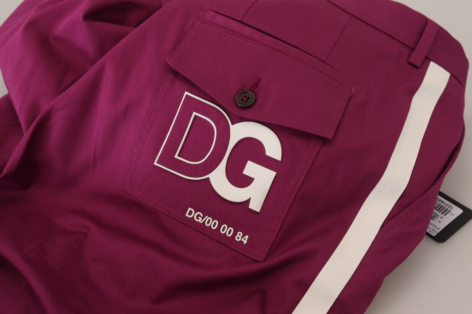 Magenta katoenen DG-broek met logozak