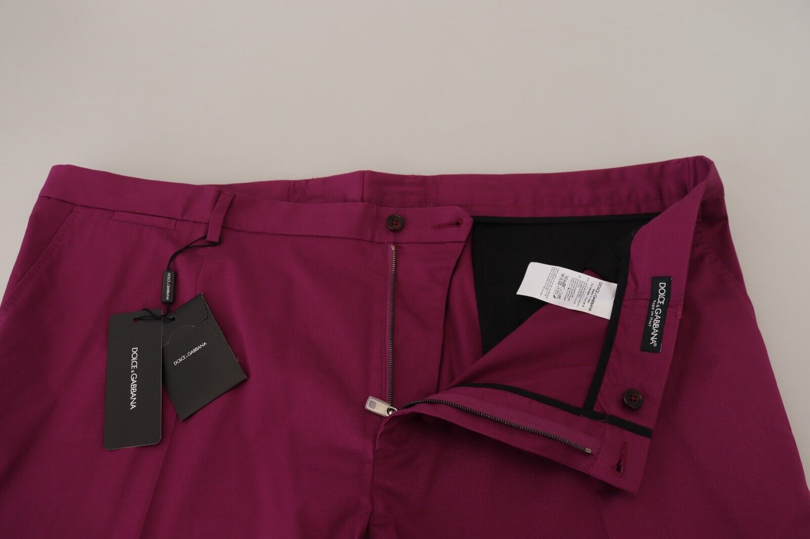 Magenta katoenen DG-broek met logozak
