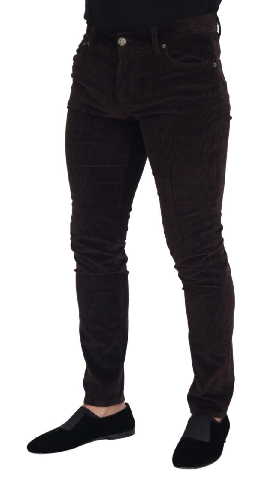 Bruine corduroy heren casual broek