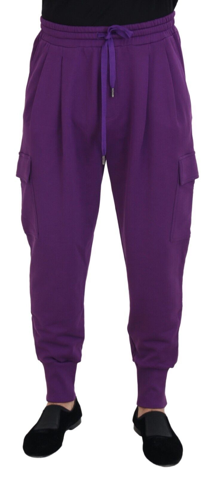 Paarse katoenen cargo joggingbroek