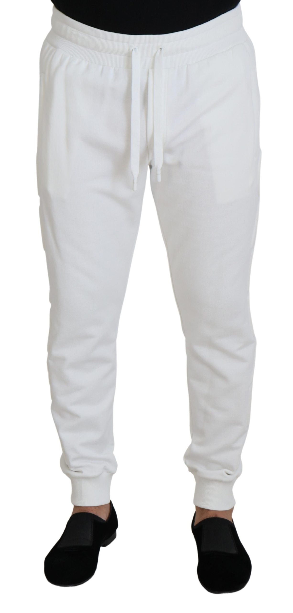 Witte sportlogo katoenen joggingbroek broek