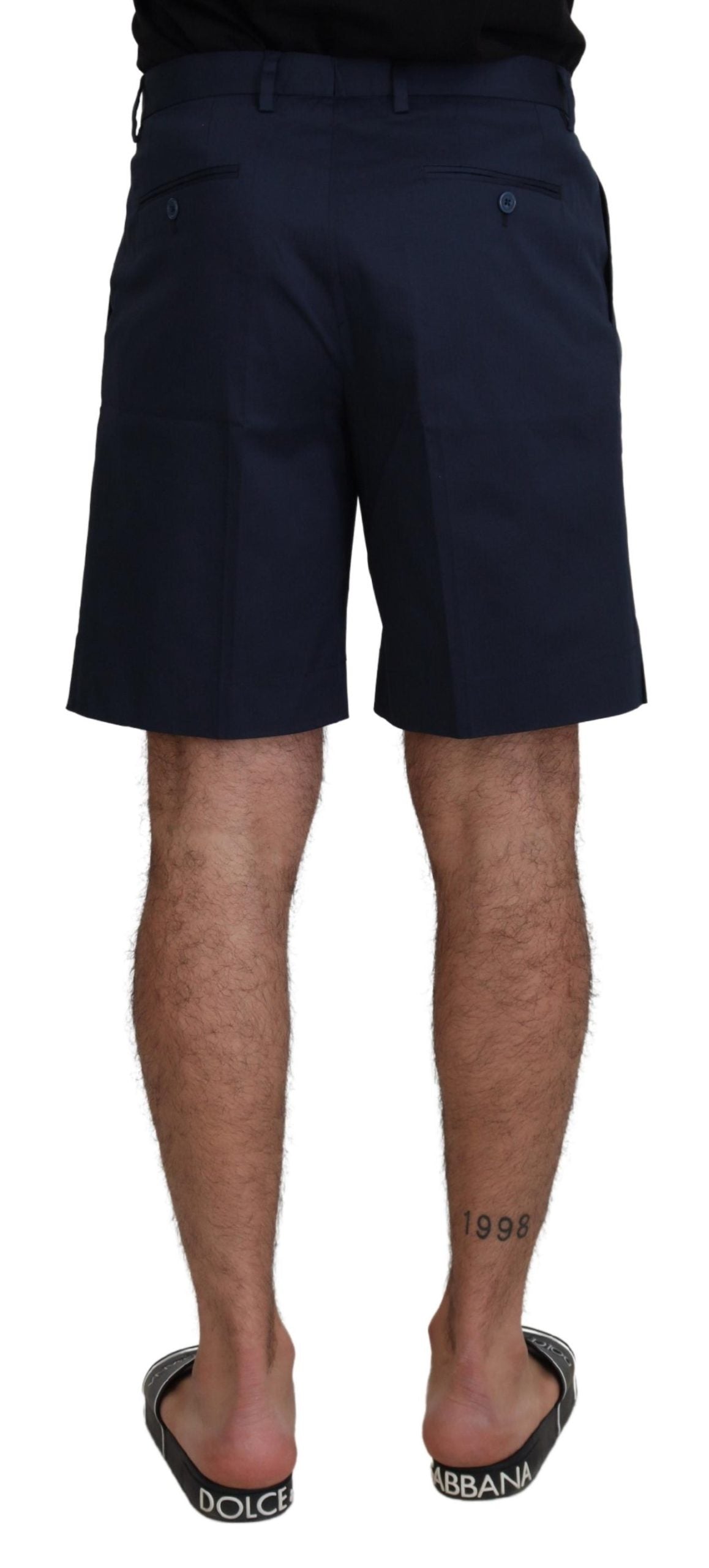 Blauwe chino's, katoenen stretch, casual shorts