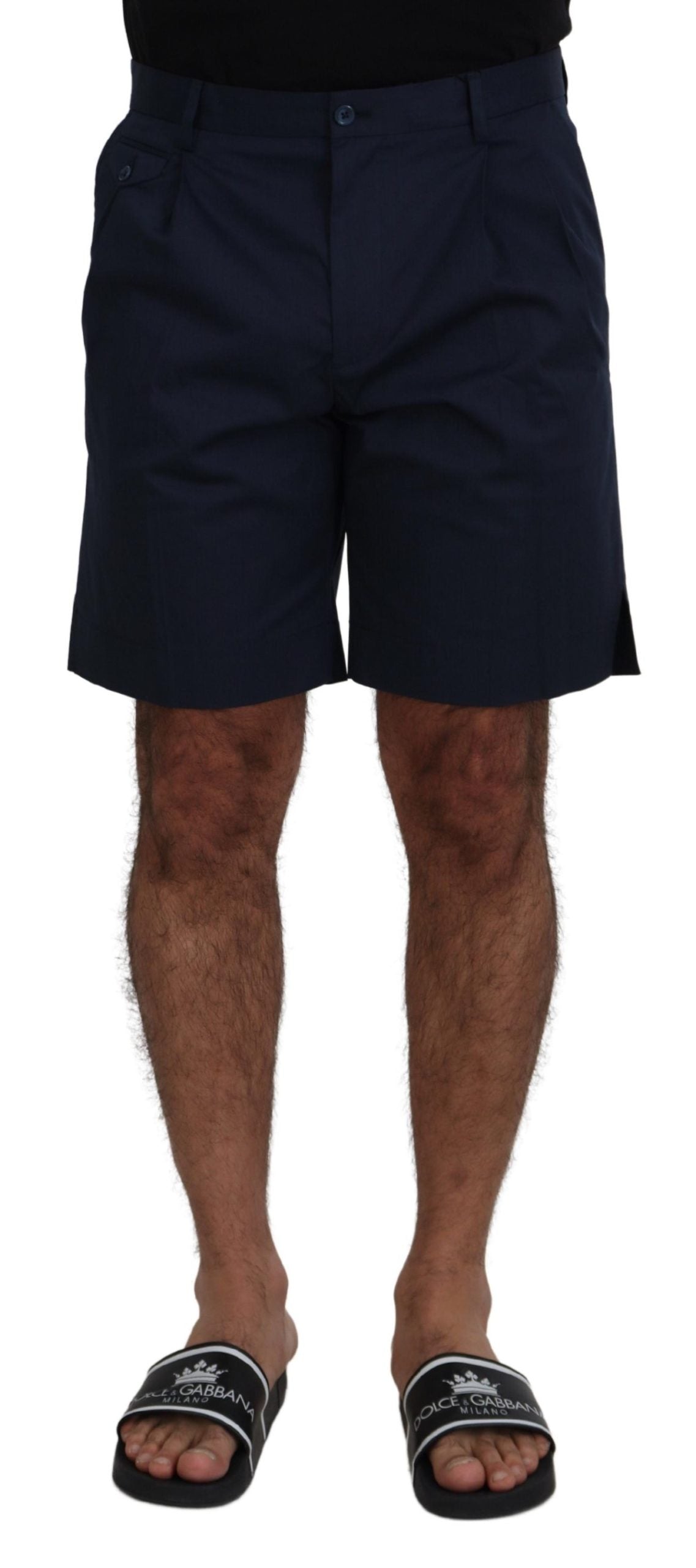 Blauwe chino's, katoenen stretch, casual shorts