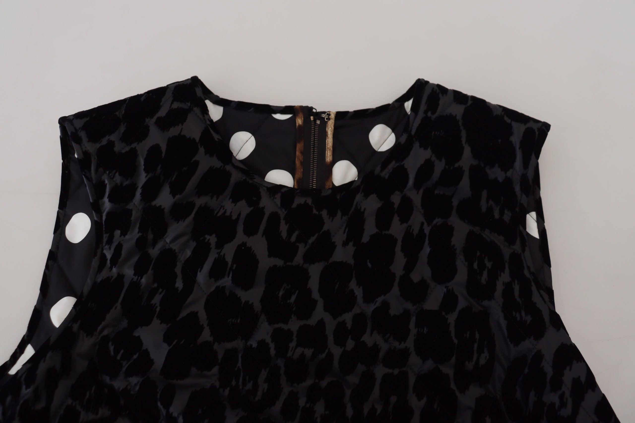 Zwarte luipaard mini-jurk van polyester