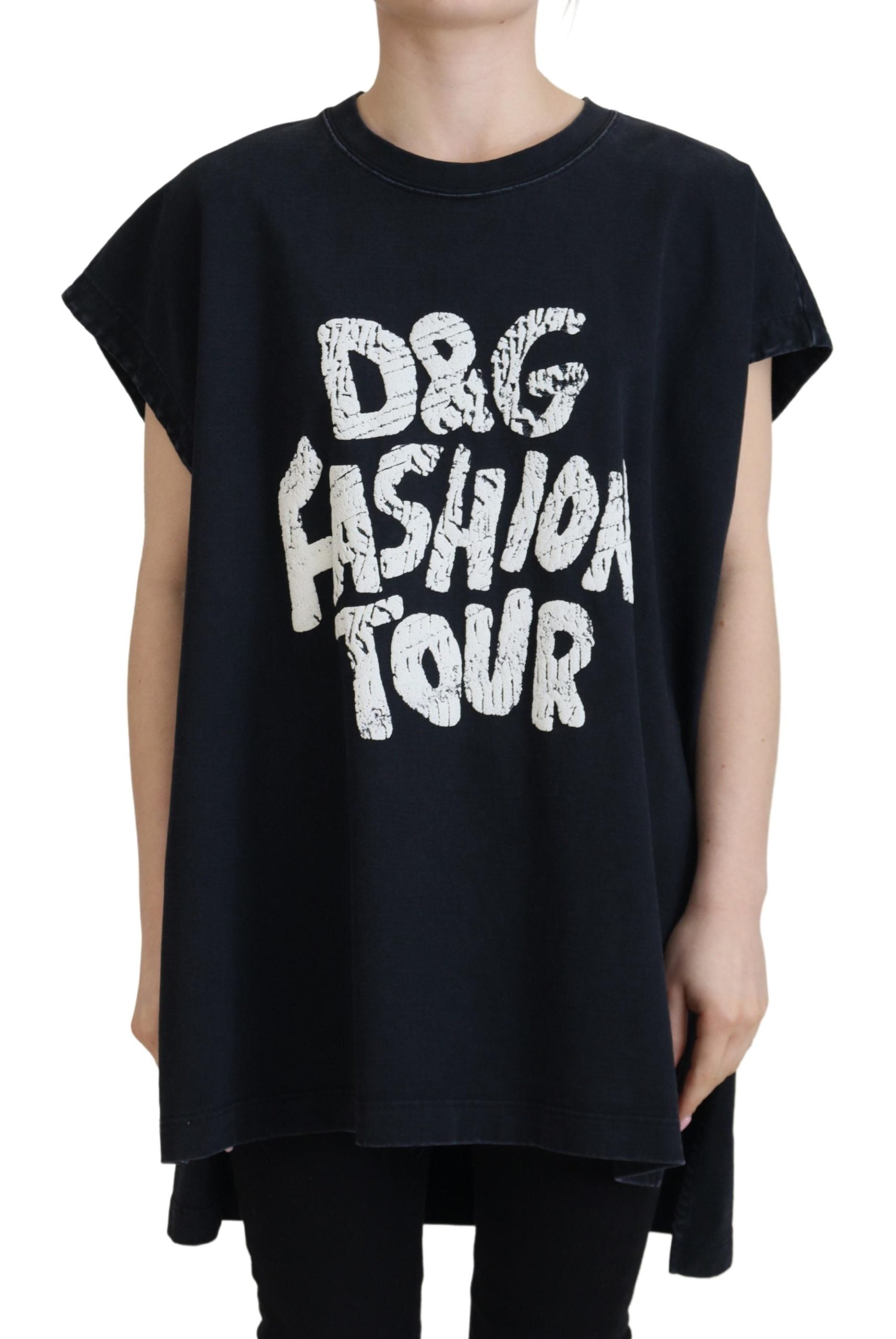 Zwart D&amp;G Fashion T-shirt met ronde hals van katoen