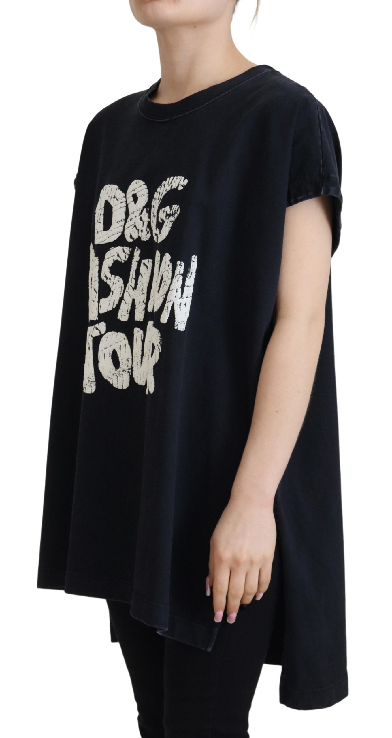 Zwart D&amp;G Fashion T-shirt met ronde hals van katoen