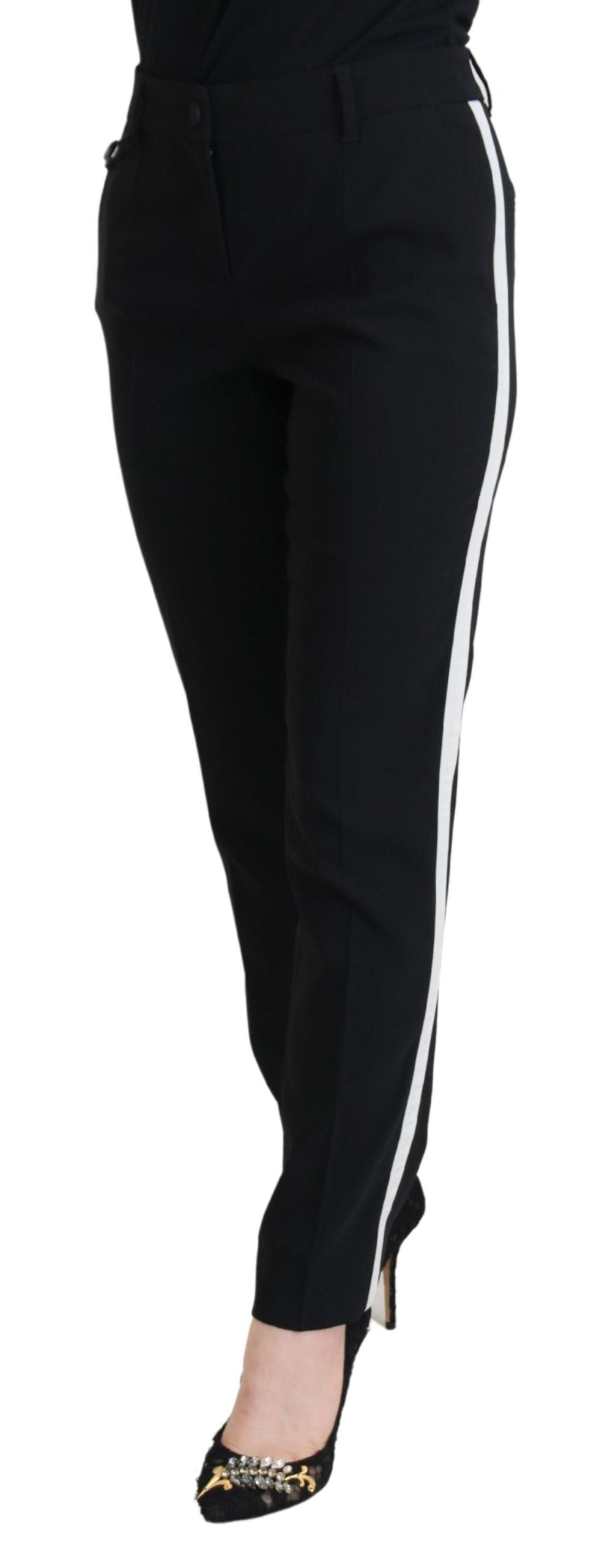Zwarte damesbroek met hoge taille