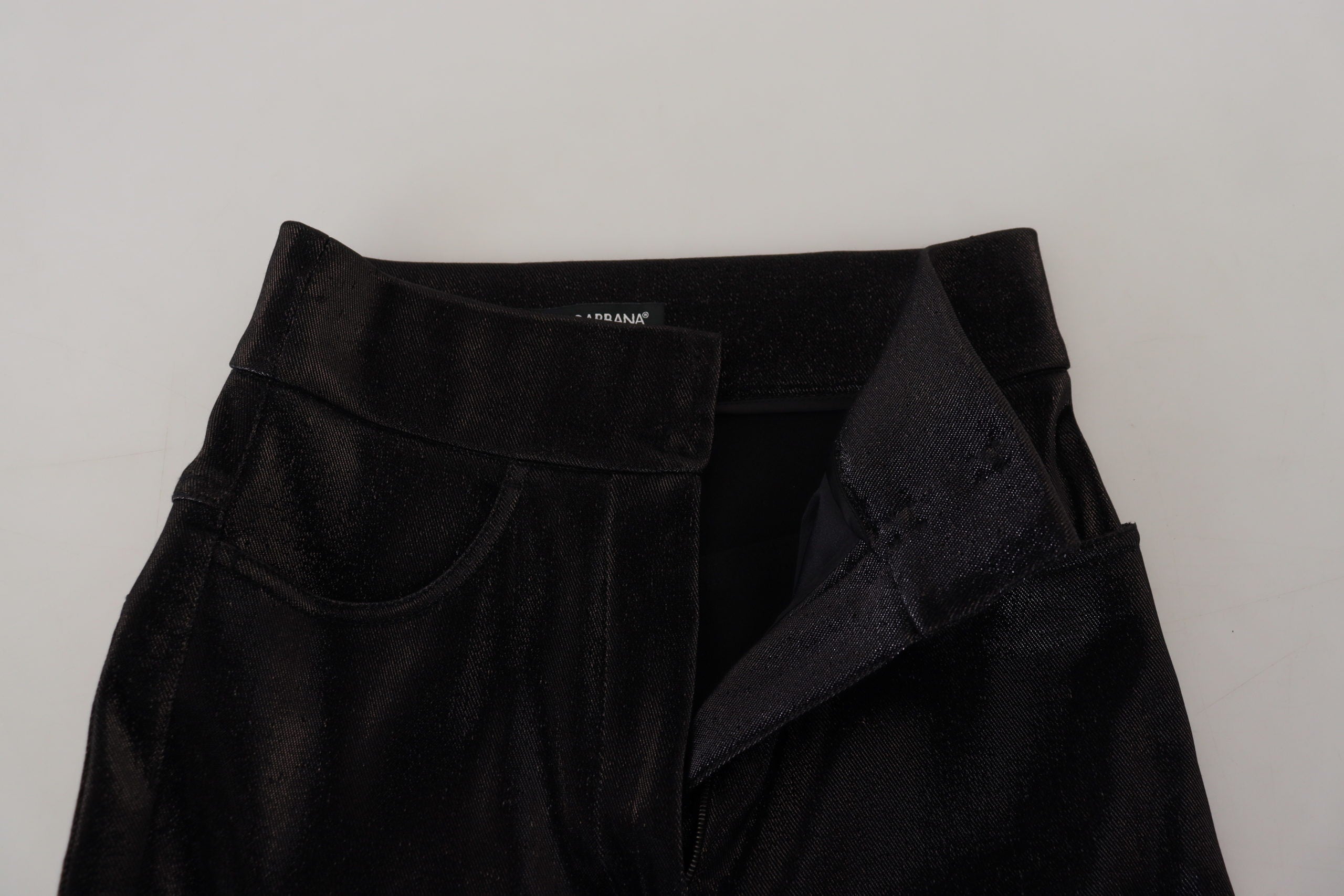 Zwarte gewassen katoenen skinny denim jeans