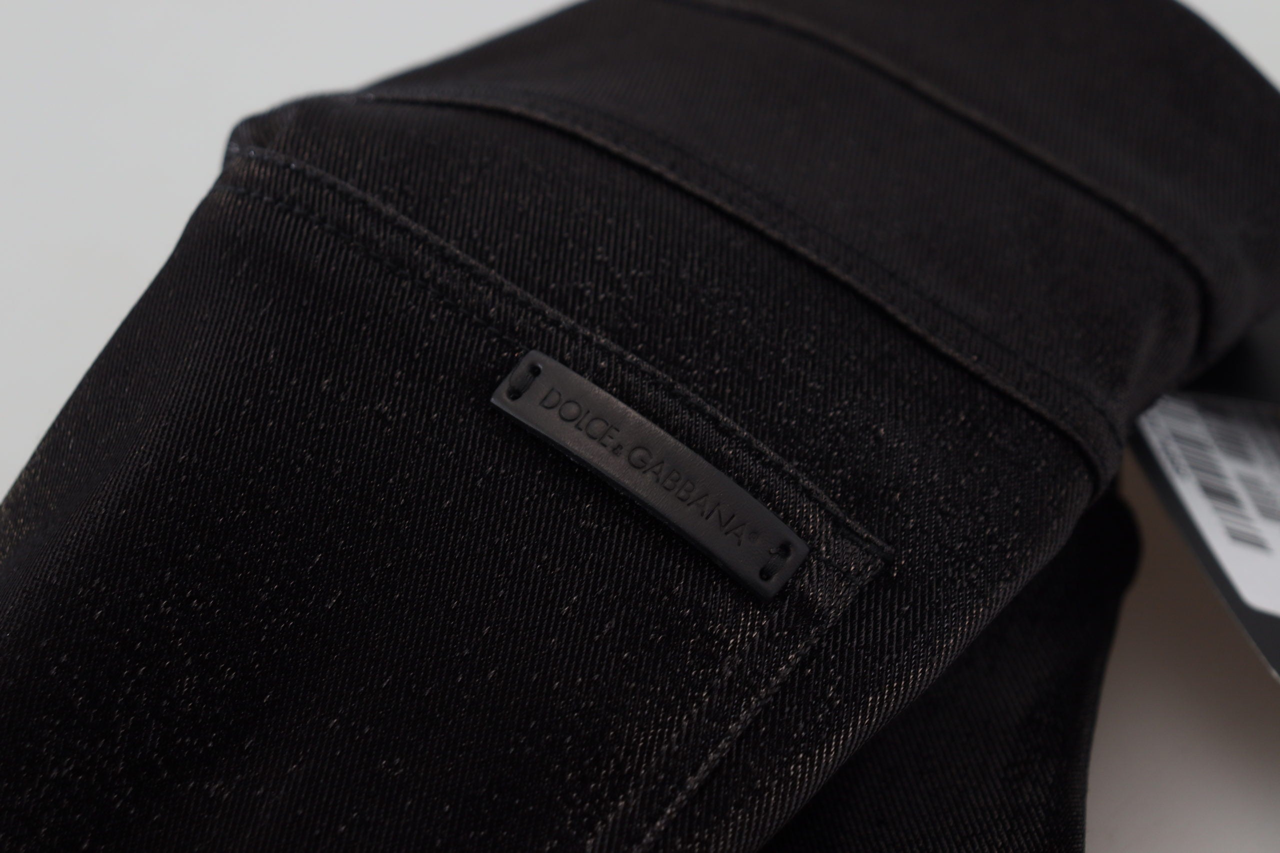 Zwarte gewassen katoenen skinny denim jeans