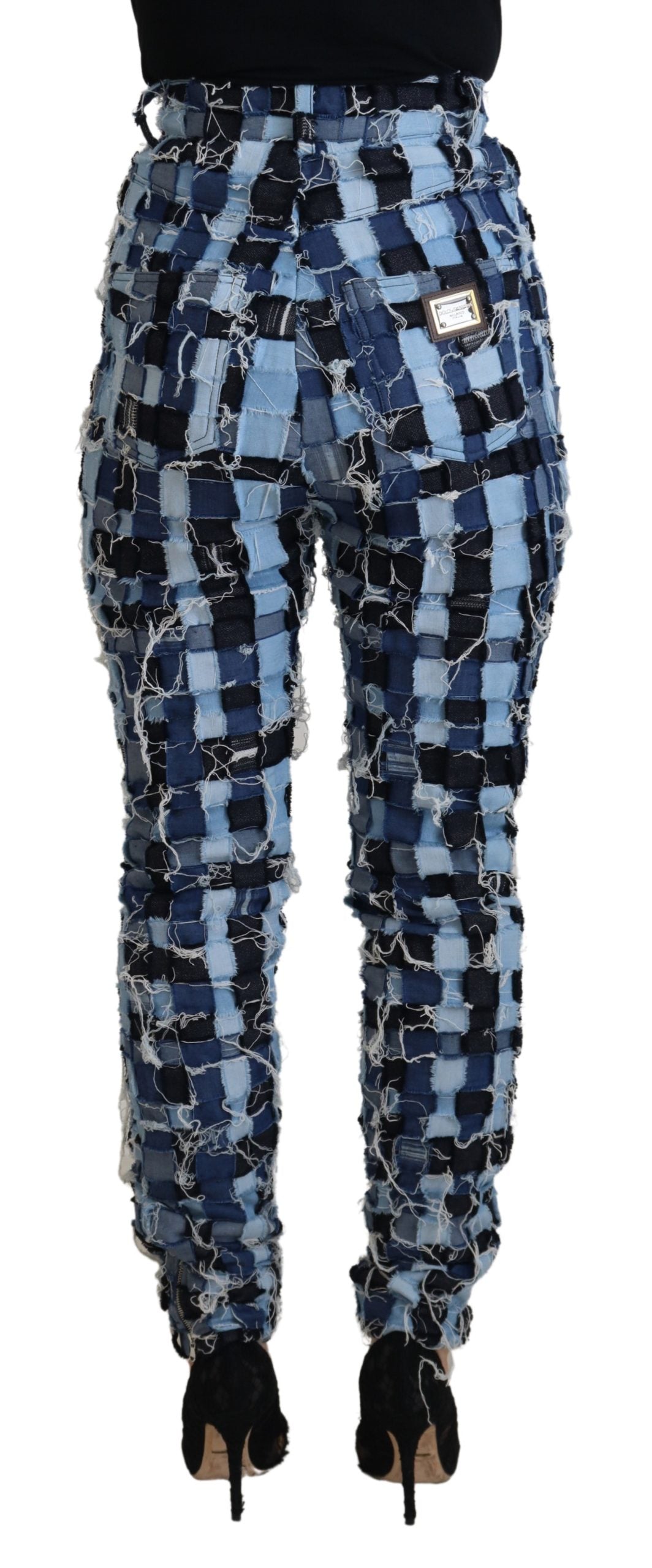Multicolor Patchwork Katoenen Denim Jeans