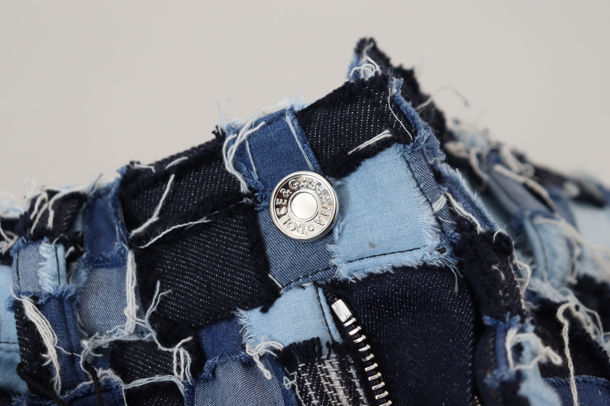 Multicolor Patchwork Katoenen Denim Jeans