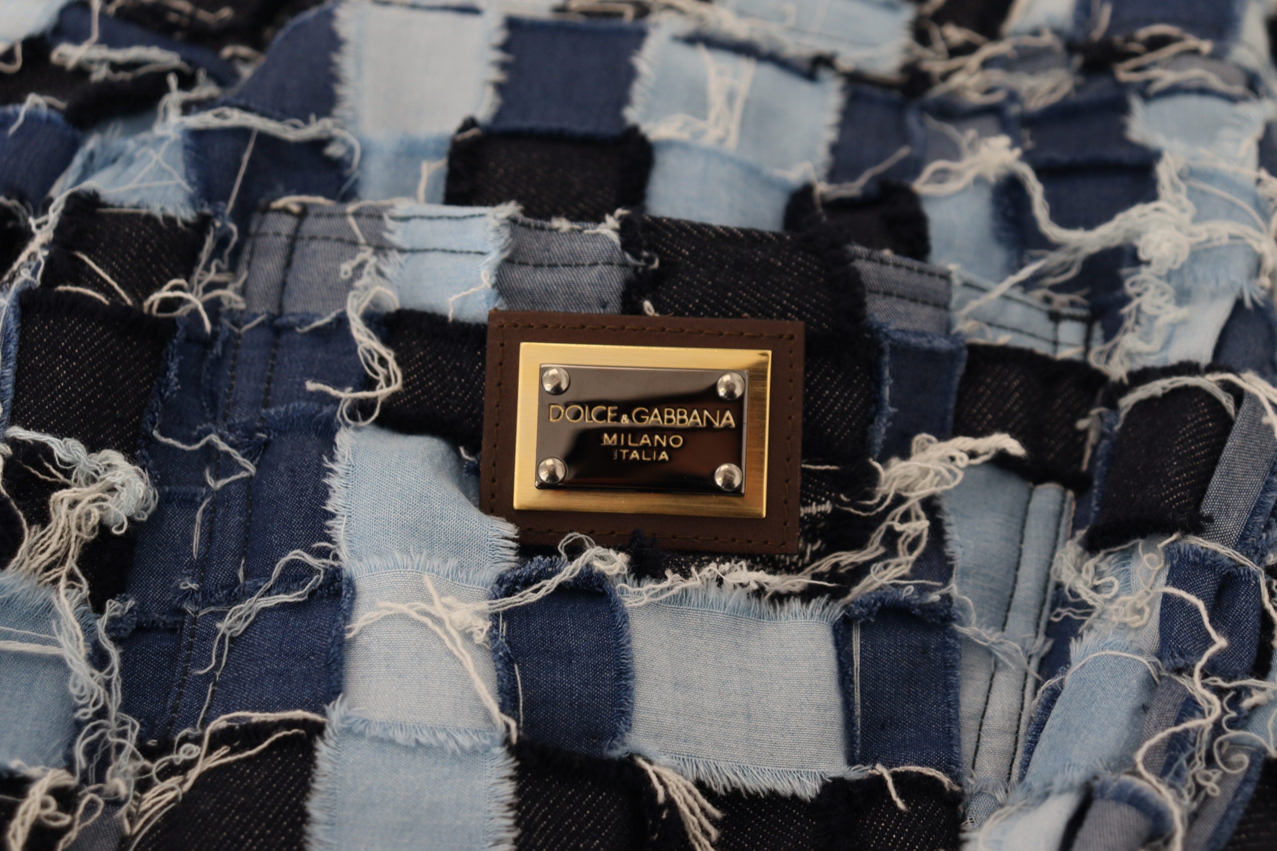 Multicolor Patchwork Katoenen Denim Jeans