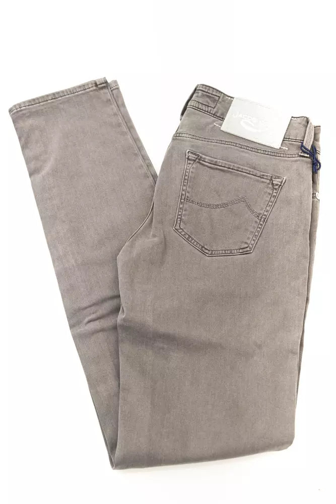 Grijze katoenen damesjeans