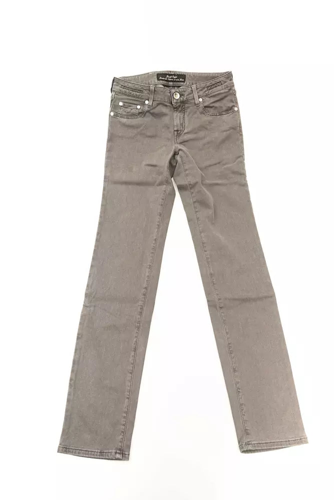 Grijze katoenen damesjeans