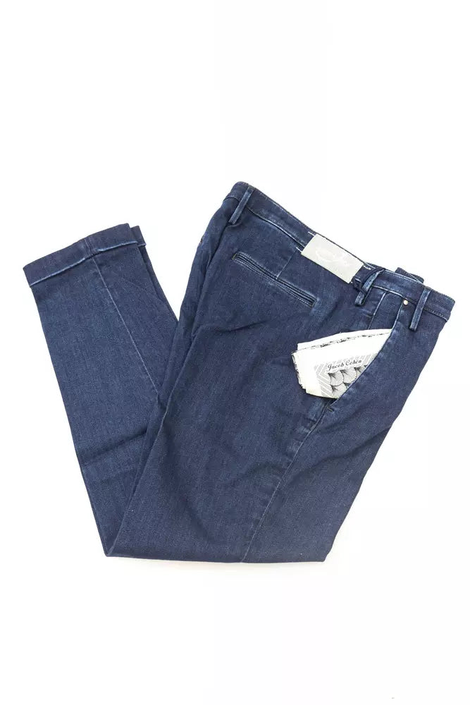 Blauwe katoenen damesjeans