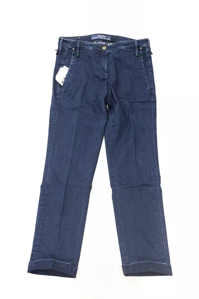 Blauwe katoenen damesjeans