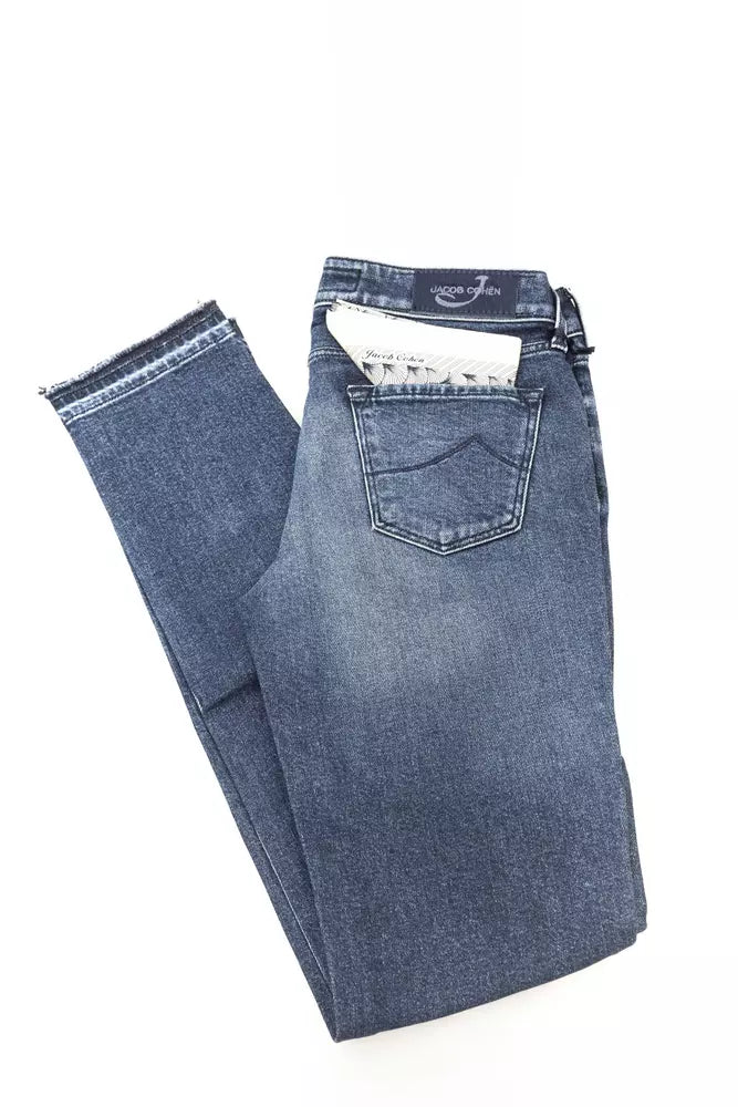 Blauwe katoenen damesjeans