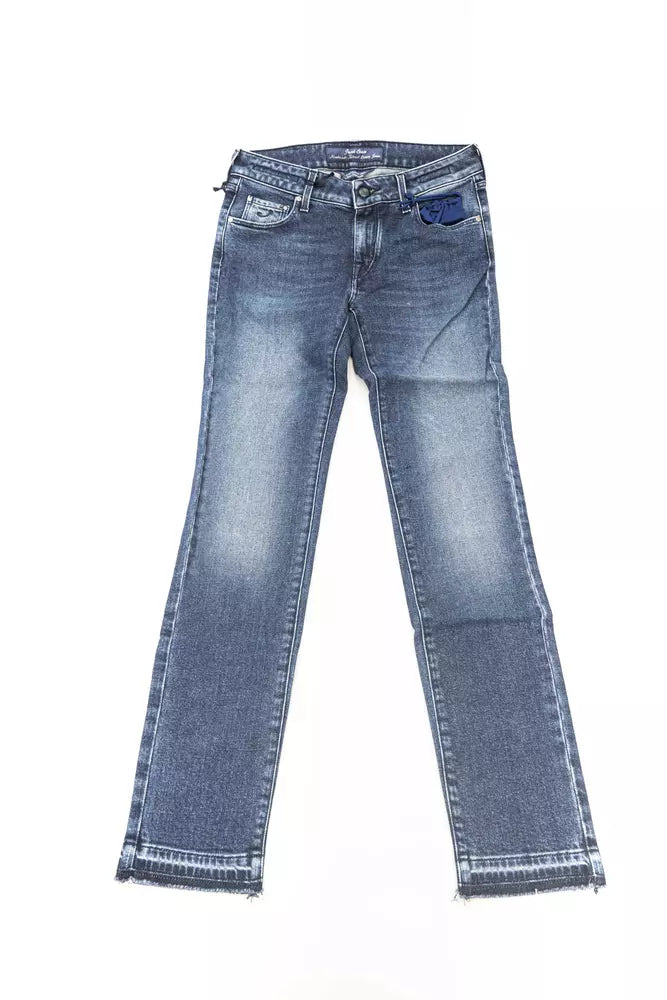 Blauwe katoenen damesjeans