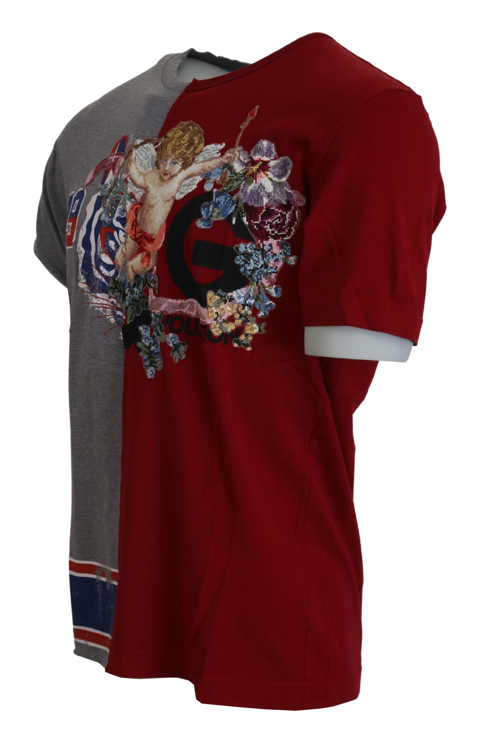 Roodgrijs twee-model DG Angel Crewneck T-shirt