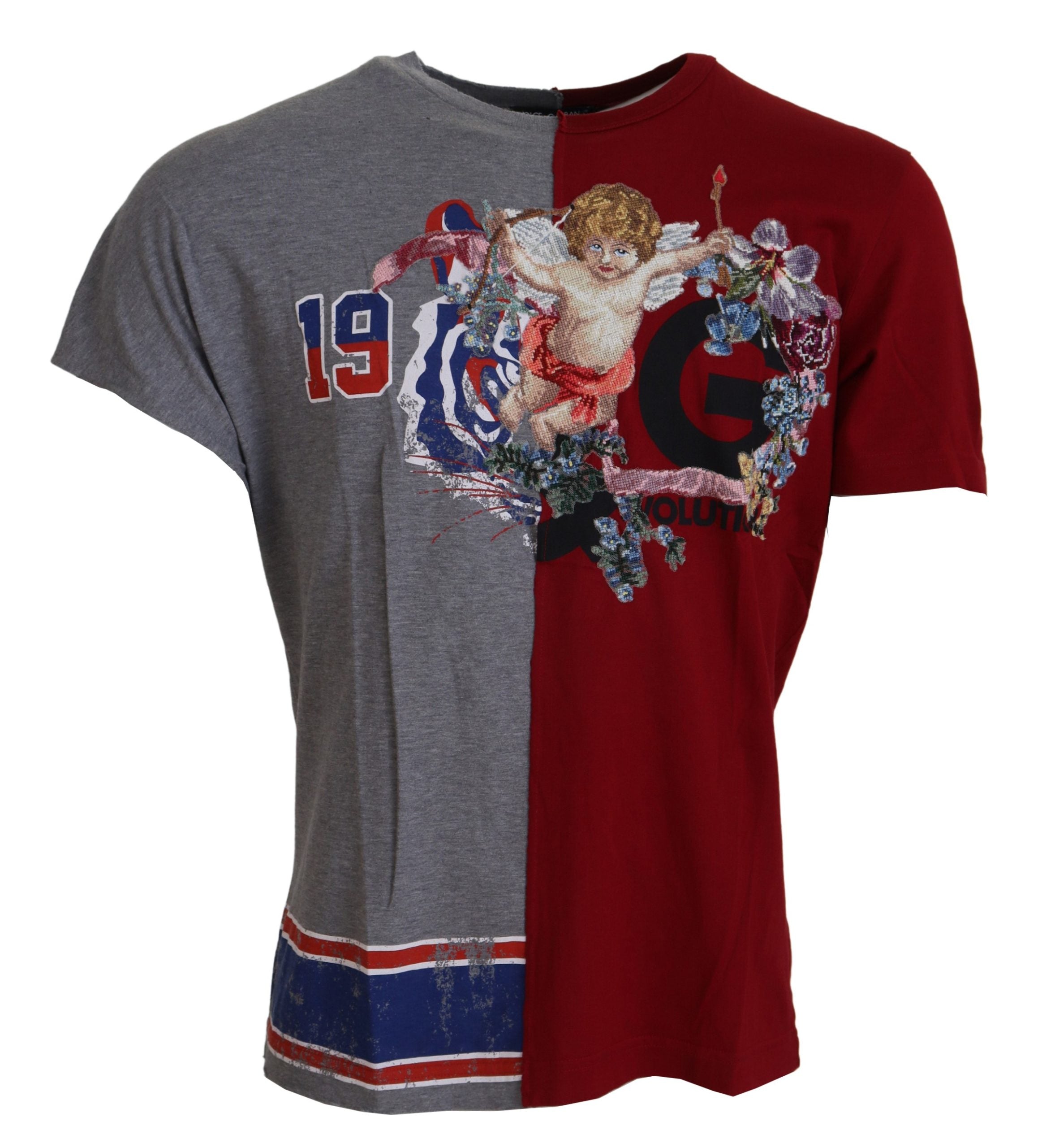 Roodgrijs twee-model DG Angel Crewneck T-shirt