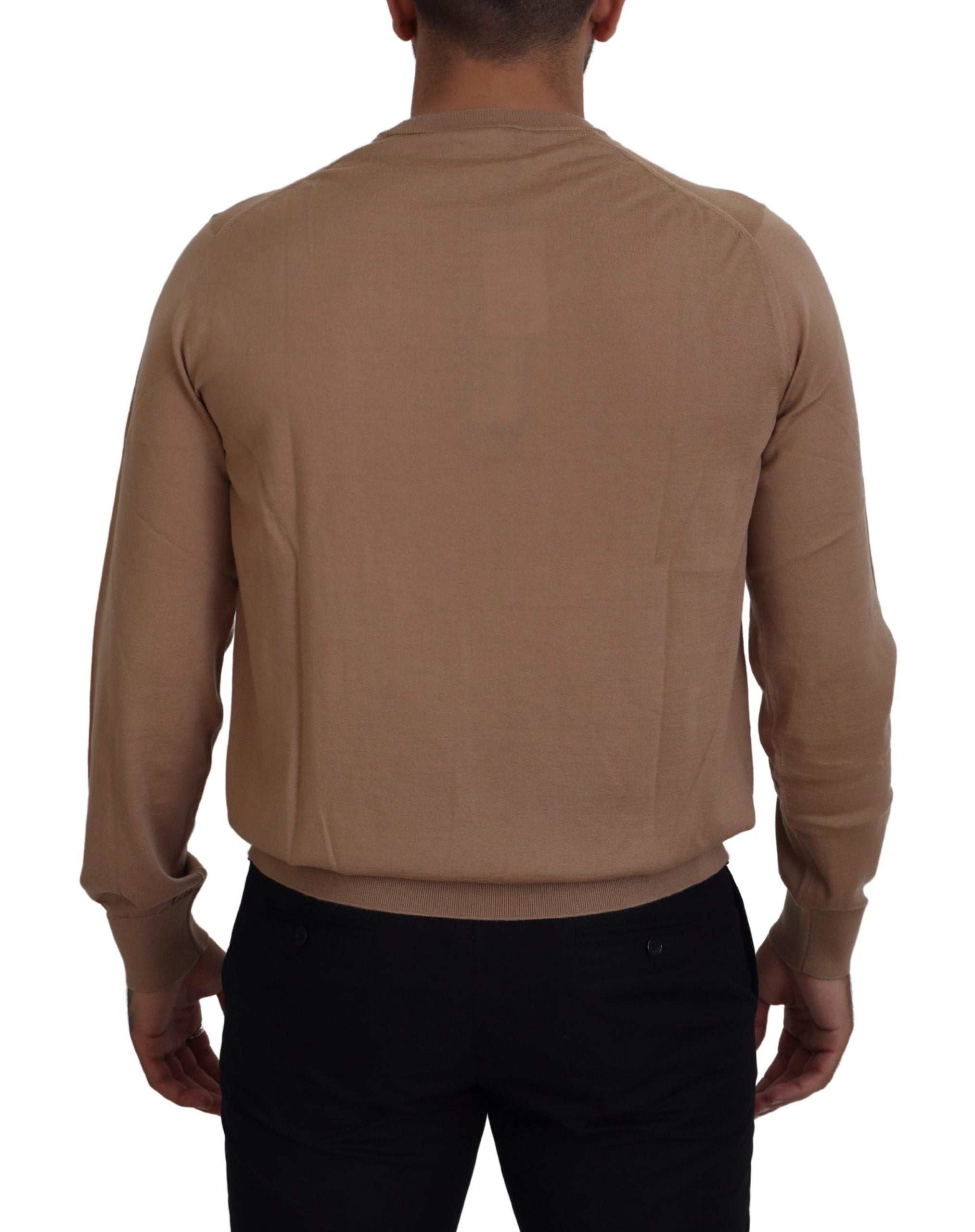 Beige kasjmier kroonlogo trui