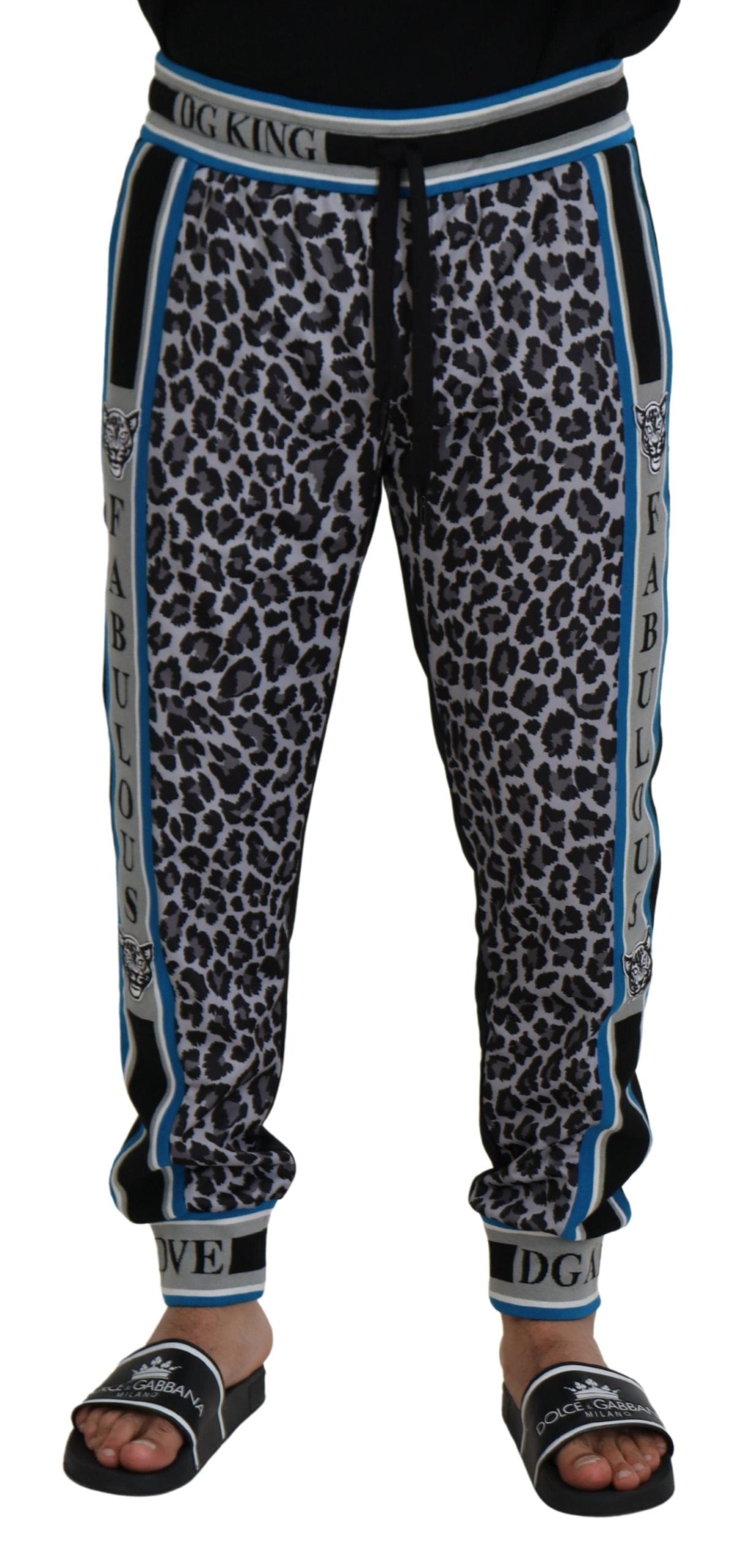 Multicolor DG King luipaardprint joggingbroek