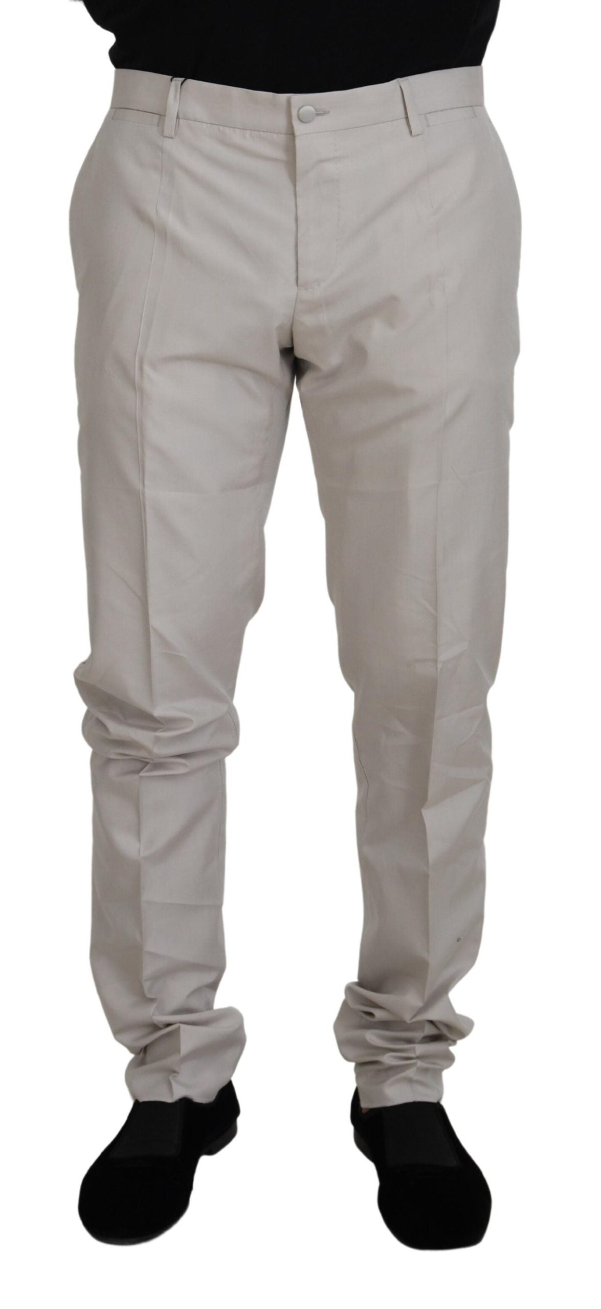 Off White Zijden Chino Broek met Middelhoge Taille
