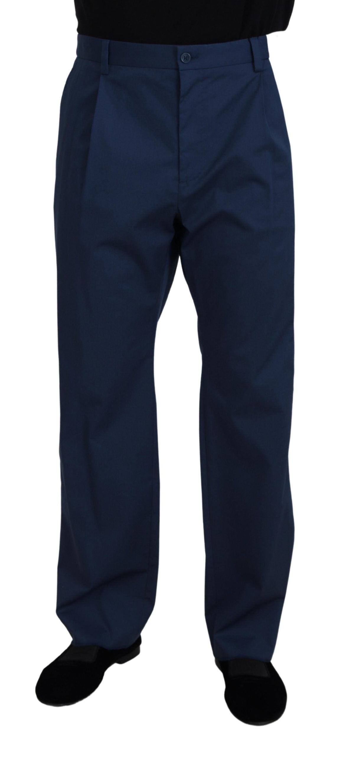 Blauwe katoenen rechte broek
