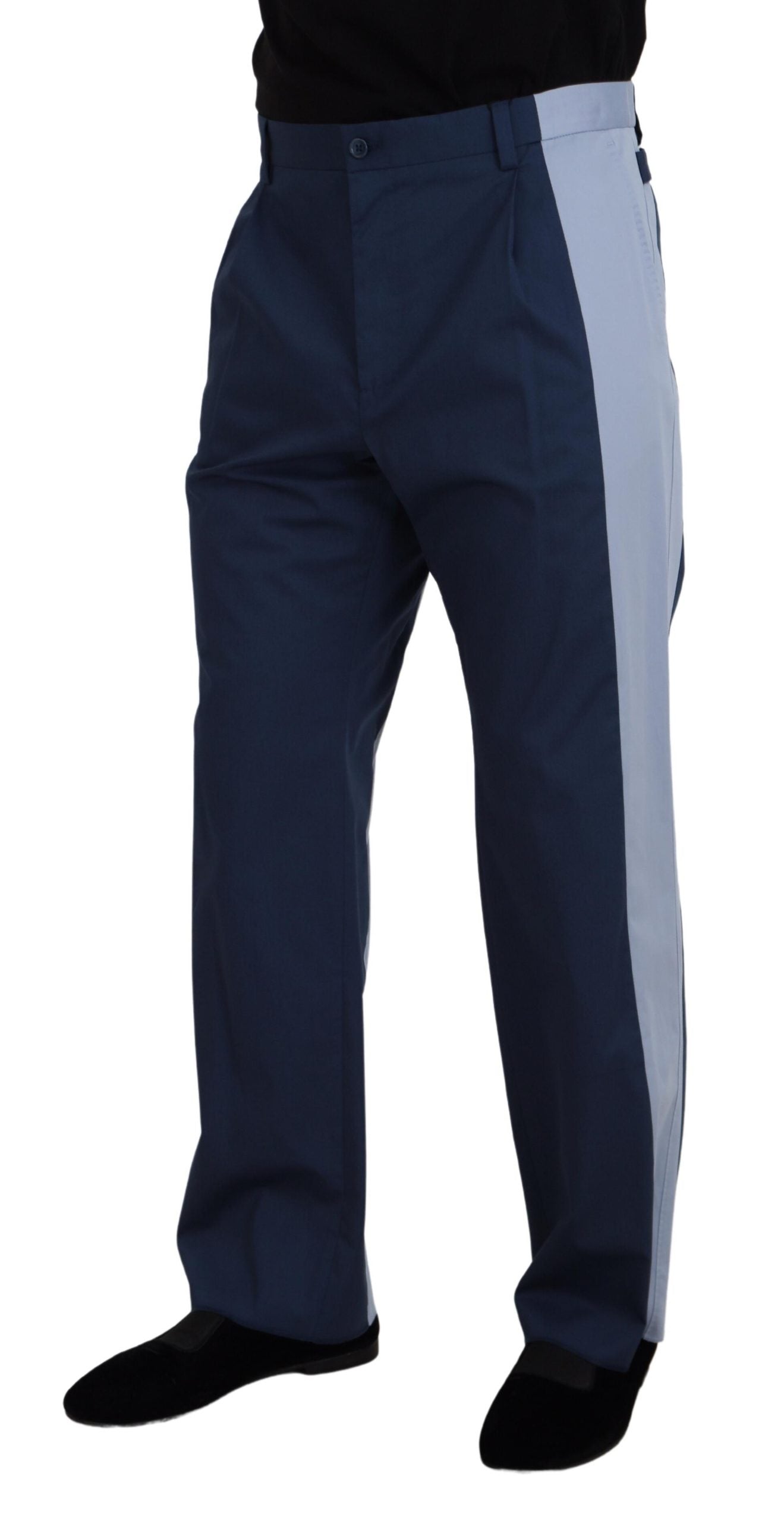 Blauwe katoenen rechte broek