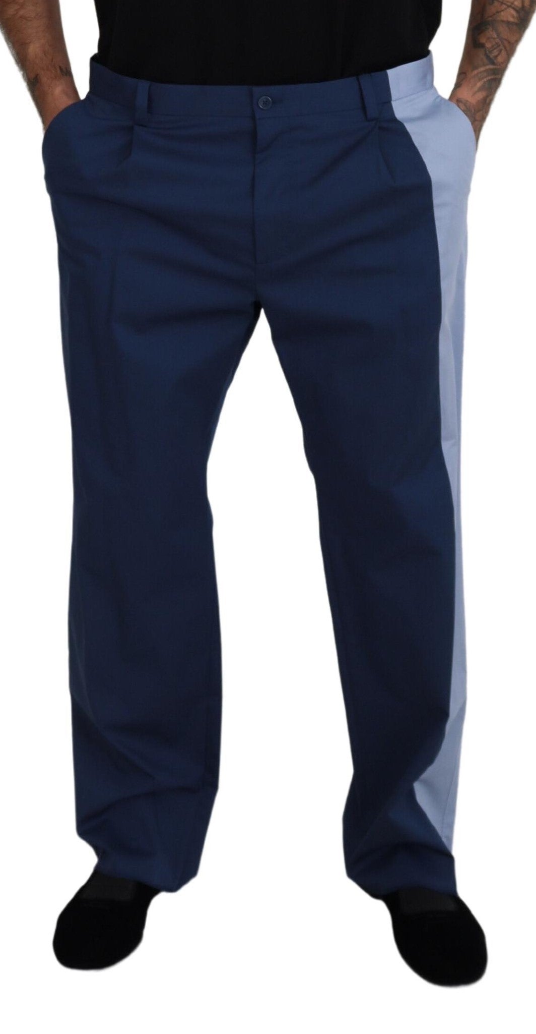 Blauwe katoenen rechte broek