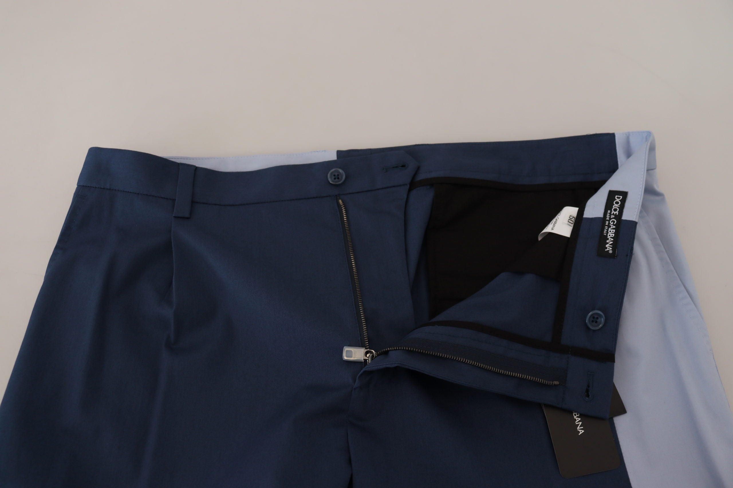 Blauwe katoenen rechte broek