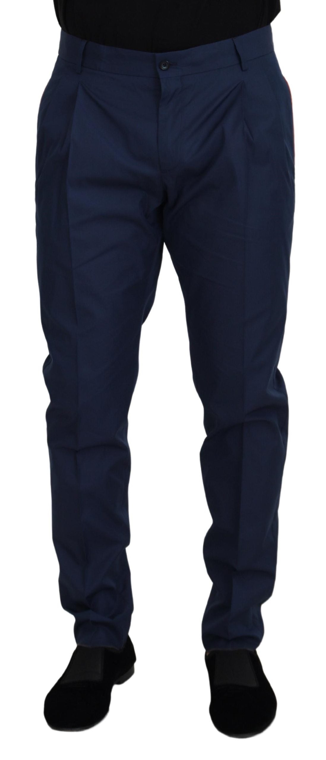 Blauwe katoenen chino-formele broek